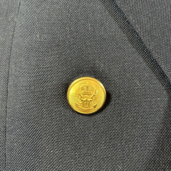 Stanley Blacker navy blue wool Blazer gold button sport jacket 42R - Picture 4 of 12